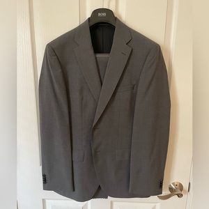 NWT BOSS By Hugo Boss Johnston/Lenon GRAY Micro check suit 38R